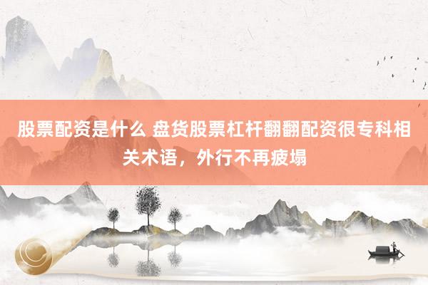股票配资是什么 盘货股票杠杆翻翻配资很专科相关术语，外行不再疲塌