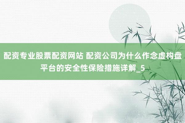 配资专业股票配资网站 配资公司为什么作念虚构盘平台的安全性保险措施详解_5