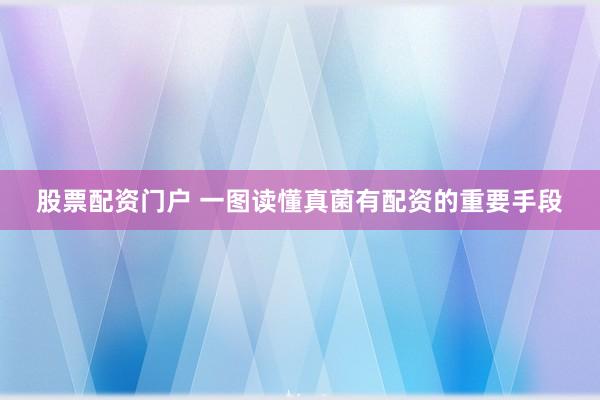 股票配资门户 一图读懂真菌有配资的重要手段