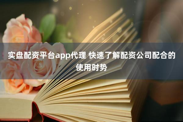 实盘配资平台app代理 快速了解配资公司配合的使用时势
