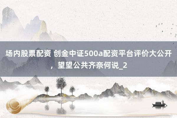 场内股票配资 创金中证500a配资平台评价大公开，望望公共齐奈何说_2