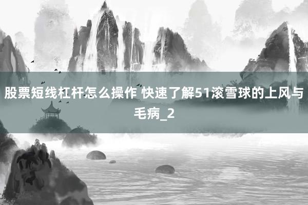 股票短线杠杆怎么操作 快速了解51滚雪球的上风与毛病_2