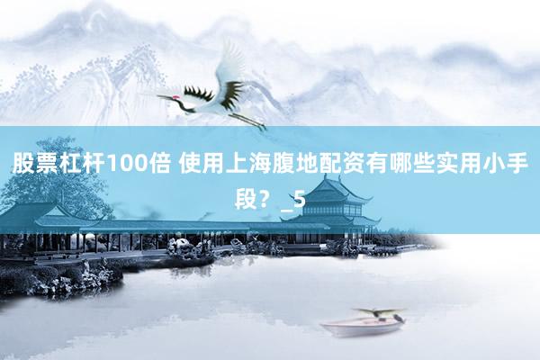 股票杠杆100倍 使用上海腹地配资有哪些实用小手段？_5