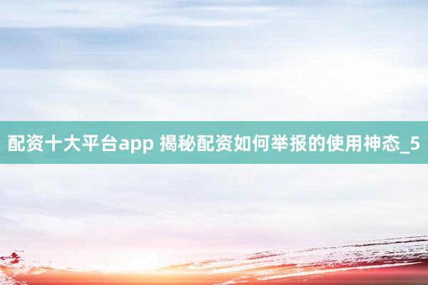 配资十大平台app 揭秘配资如何举报的使用神态_5